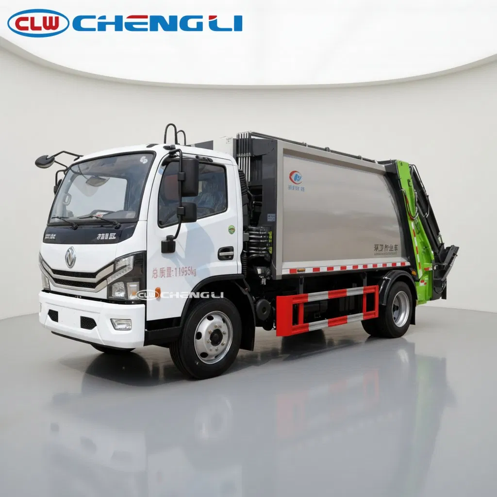 Meilleure vente 4X2 Dongfeng D7 camion à ordures compresseur arrière 10cbm avec système hydraulique stable pictures & photos