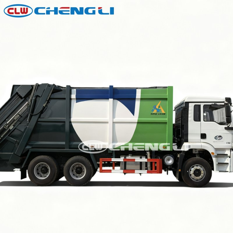 Camion poubelle compresseur Cbm Shacman Delong 26 avec caméra de recul pictures & photos