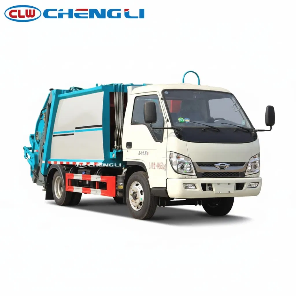 Foton 4X2 115HP Scellé 5.8cbm 4.5 Tonnes Petit Camion à ordures compacté pour opération urbaine pictures & photos